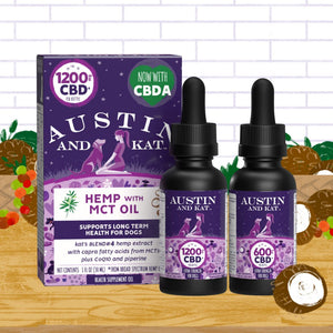 Austin and Kat Everyday Wellness Mobility and Calming CBD Coconut MCT Oil for Dogs with Botanicals and Adaptogens