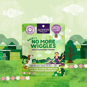 Austin and Kat No More Wiggles Calming Health Supplement Powder for Dogs with Botanicals and Adaptogens