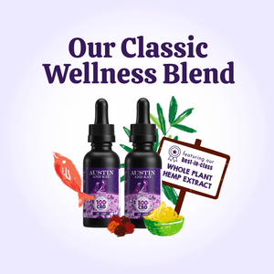 Austin and Kat CBD Oil for Dogs and Cats with best-in-class whole plant hemp extracts and wild alaskan salmon oil