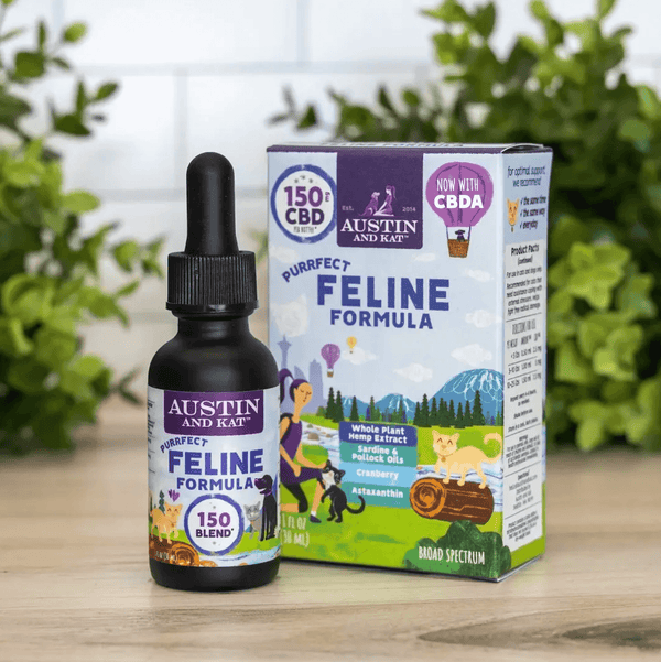 Austin and Kat Feline Support CBD CBDA Oil for Cats and Small Dogs Small Batch, Made in the USA