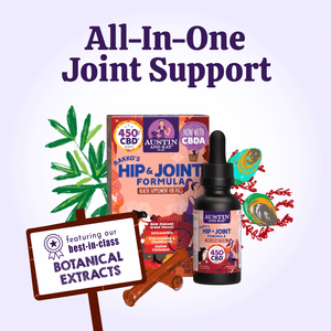 Austin and Kat Mobility Support CBD Oilcombines best in class botanical extracts with minimally processed whole plant hemp extract, rich in CBD + CBDA, for all-in-one joint support.