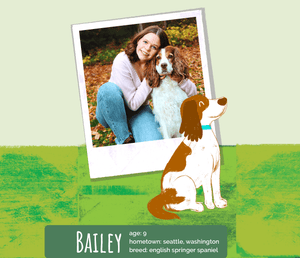 Real life inspiration for this calming botanical formula - Springer Spaniel Bailey and Austin and Kat founder’s daughter pictured. 