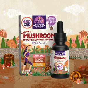 Austin and Kat Mushroom Medley CBD Oil for Dogs and Cats with Botanicals and Adaptogens