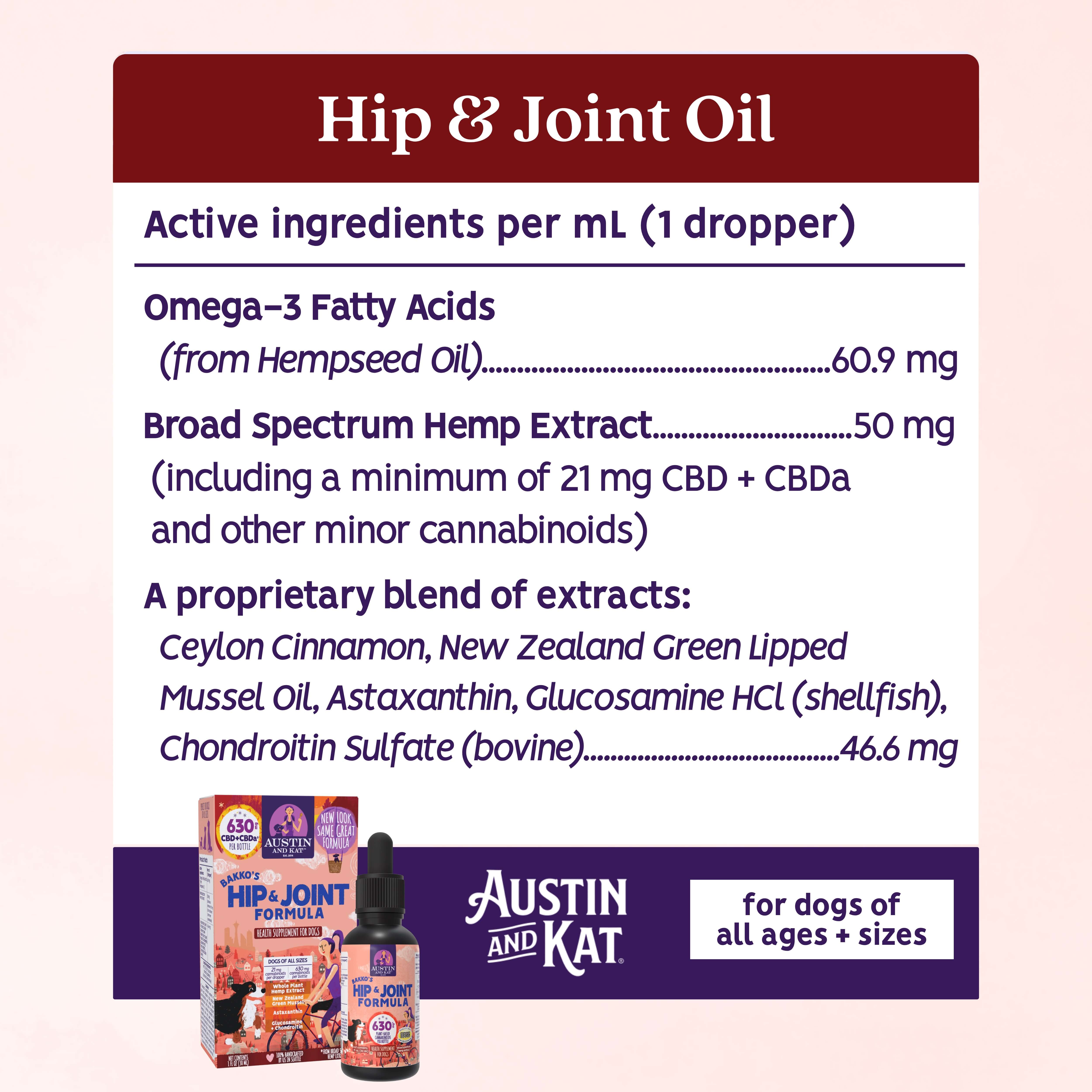 CBD Hip & Joint Oil for Dogs | Austin and Kat