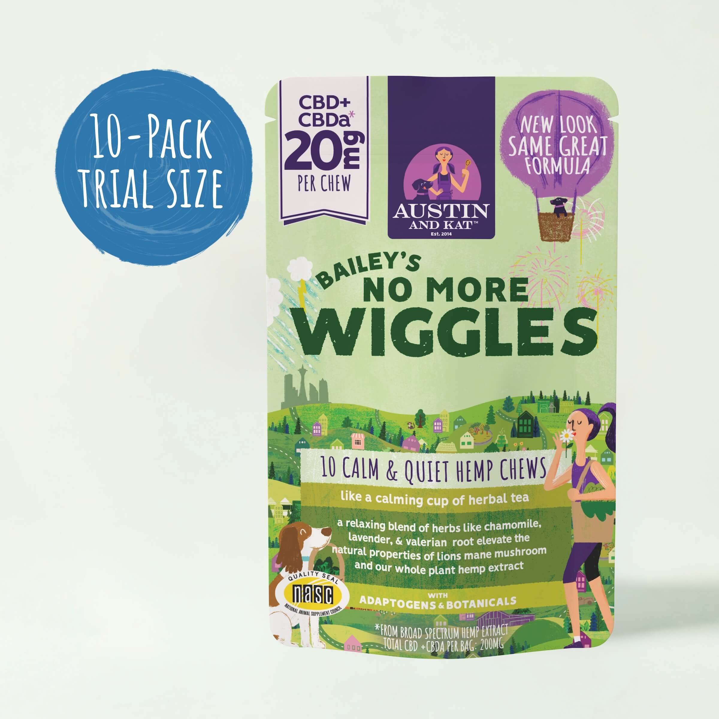 Calming CBD Chews for Dogs | No More Wiggles | Austin and Kat