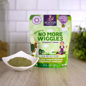 Austin and Kat No More Wiggles Calming Health Supplement Powder for Dogs Small Batch, Made in the USA