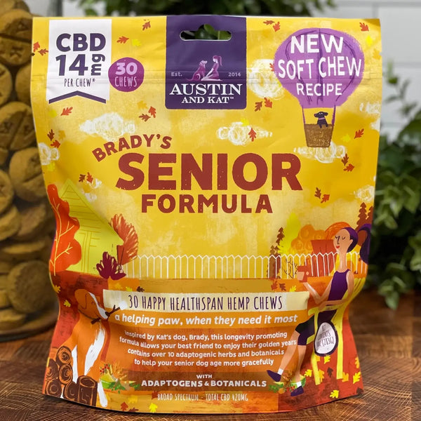 Austin and Kat Senior Support CBD Chew for Dogs Small Batch, Made in the USA